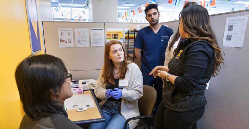 health hub staff with a patient